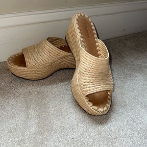 Carrie Forbes Raffia Platform Sandals